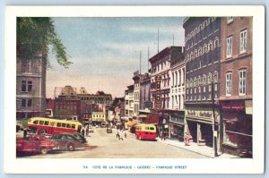 Quebec Canada Postcard Scene at Fabrique Street c1940's Vintage Unposted