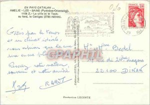 Modern Postcard Amelie les Bains Pyrenees Orientales Town and Tech in the bac...