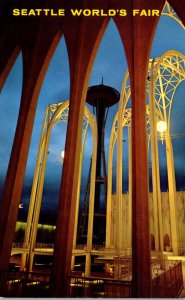 Expos Seattle World's Fair 1962 Space Needle Through The Arches Of The S...