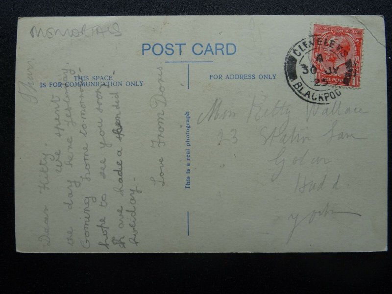 Lancashire BLACKPOOL WAR MEMORIAL & HOTEL METROPOLE c1925 RP Postcard
