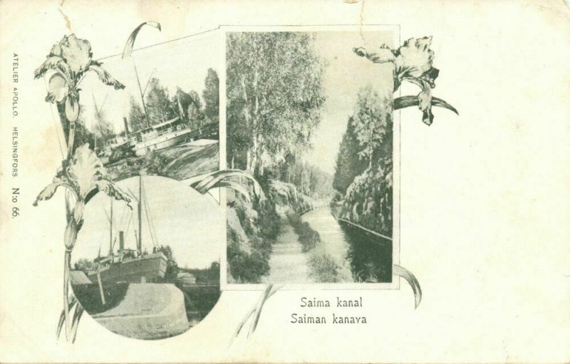 finland suomi, SAIMA, Saimaa Canal, Ships (1899) Postcard