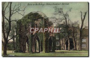 Postcard Ancient Ruins in The Bishops Palace Gardens Norwich