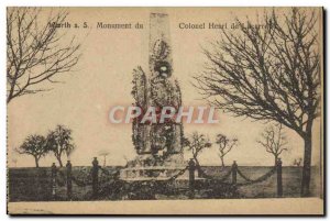 Old Postcard Worth A S Monument Du Colonel Henry De Lacarre