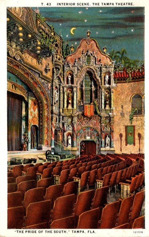 Florida Tampa The Tampa Theatre Interior Scene 1929 Curteich