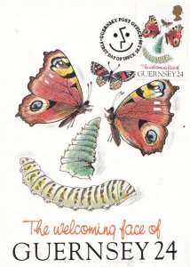 Butterflies The Welcoming Face Of Guernsey Stamp First Day Cover Postcard