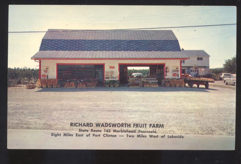 PORT CLINTON OHIO NEAR LAKESIDE OH. WADSWORTH FRUIT FARM VINTAGE POSTCARD