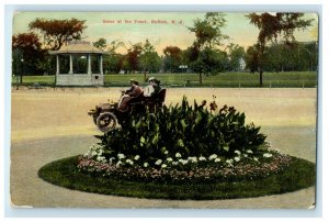 1910 Four Man in Antique Car Scene at the Front Buffalo New York NY Postcard