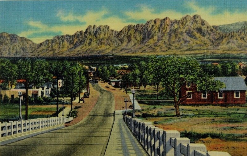 Organ Mountains and Viaduct Las Cruces, N. M. Vintage Postcard P55 