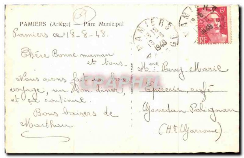 Pamiers - Municipal Park - Old Postcard