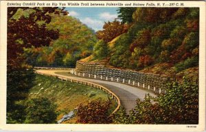 Postcard HIGHWAY SCENE Between Palenville & Haines Falls New York NY AN0449