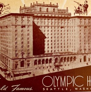 Olympic Hotel Seattle Washington 1930-40s Postcard Pacific Northwest PCBG12B