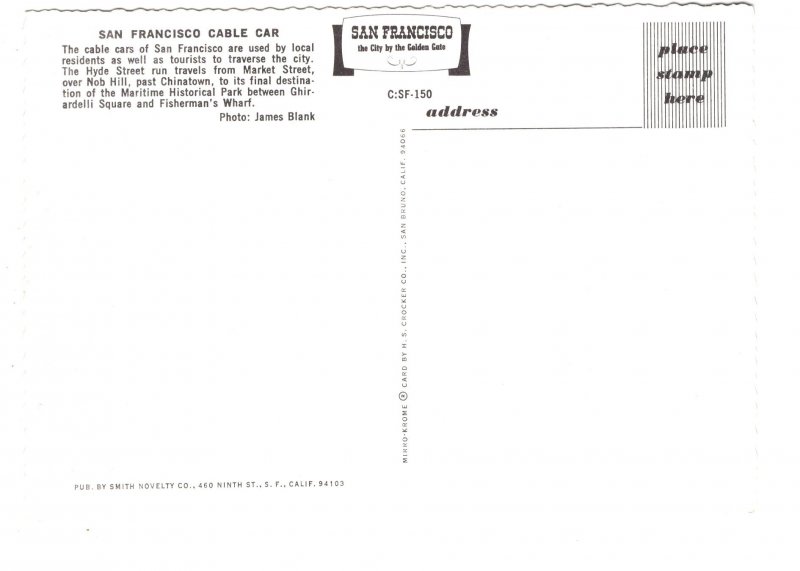 Cable Car on San Francisco Hill, California