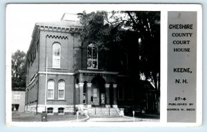 RPPC  KEENE, New Hampshire NH ~ CHESHIRE COUNTY COURT HOUSE c1950s  Postcard