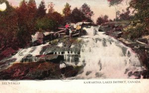 Eel's Falls Lakes Hiking Trails Water Kawartha District Canada Vintage Postcard