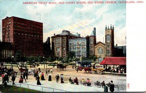 Ohio Cleveland American Trust Building Old Court House & Old Stone Church