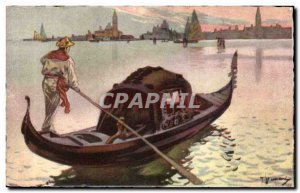 Old Postcard Italy Italia Venezia La Gondola