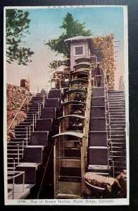 Vintage Postcard 1930's Top Scenic Incline Railroad, Royal Gorge, Colorado (CO)