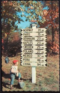 Maine Sign Post located LYNCHVILLE Junction of Routes 5 and 35 -pm1965  - Chrome