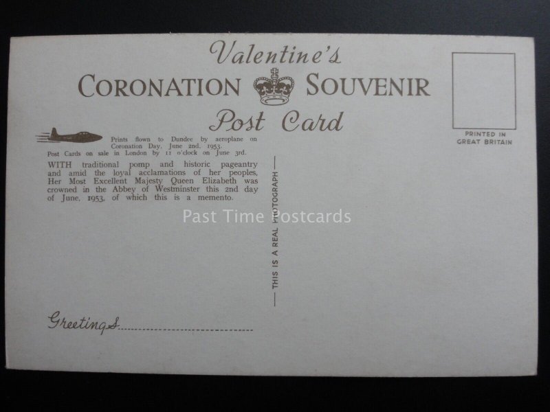 Royal Coronation THE CROWNING, WESTMINSTER ABBEY 1953 RP Valentine C39