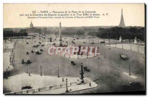 Postcard Old Paris Panorama Place de la Concorde took to the Chamber of Deput...