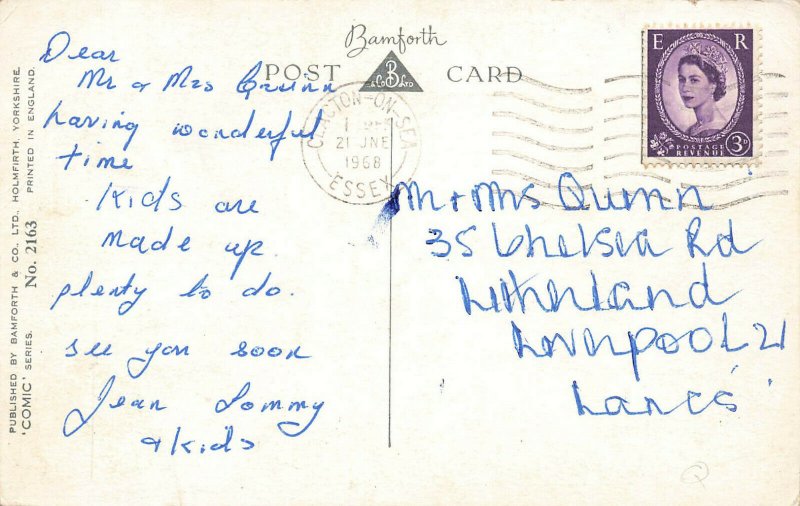 Nudist Camp Serving Tea  A Bamforth British Postcard