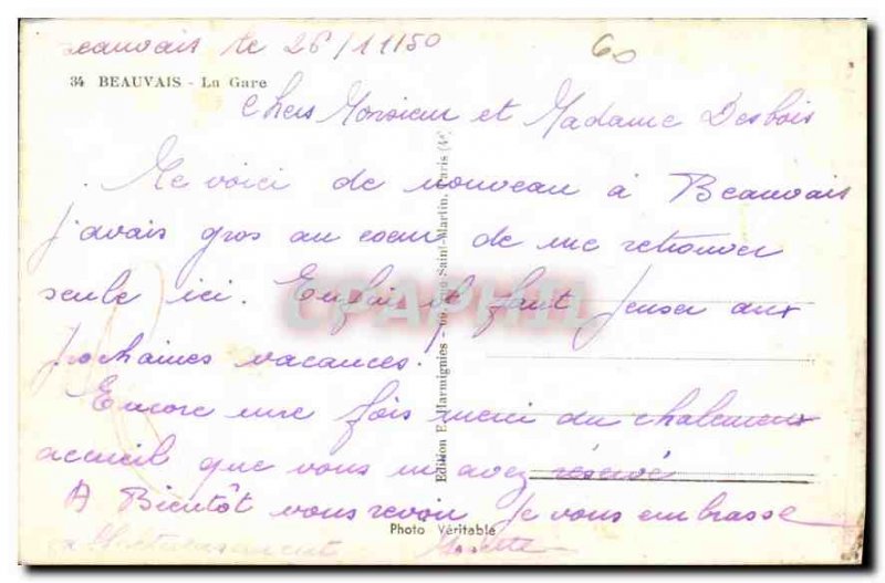 Postcard Old Train Beauvais