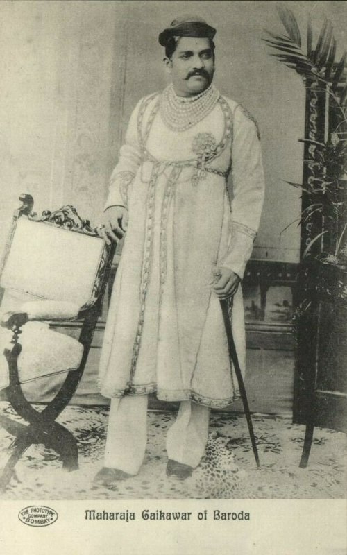 india, Maharaja of Baroda, Sayajirao Gaekwad III (1920s) Postcard