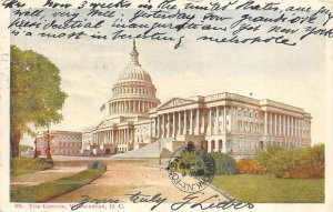 THE CAPITOL WASHINGTON D.C. ROOSEVELT INAUGURATION MESSAGE POSTCARD 1905