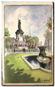 Old Postcard The Square Repubilque Paris