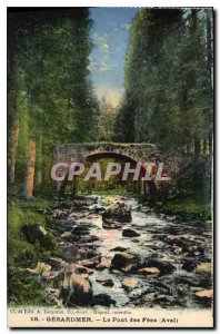 Old Postcard Gerardmer Le Pont des Fees (Downstream)