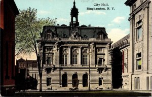 City Hall Binghamton NY New York Antique Postcard PM Endicott NY Cancel WOB DB 