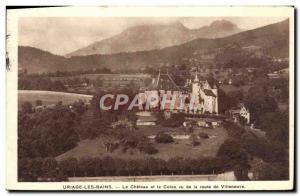 Old Postcard Uriage Les Bains Le Chateau and Colon view of Villeneuve Road