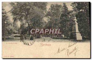 Old Postcard The public garden Bordeaux