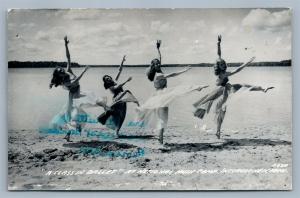 INTERLOCHEN MI MUSIC CAMP BALLET 1956 VINTAGE REAL PHOTO POSTCARD RPPC