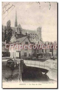 Old Postcard Amiens Place Du Dom