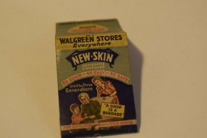 New Skin Antiseptic Covering Advertising 20 Strike Matchbook Cover