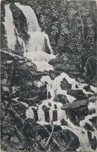 Transcarpathian Ukraine Kőrösmező Jasyna Frasin waterfall vintage postcard