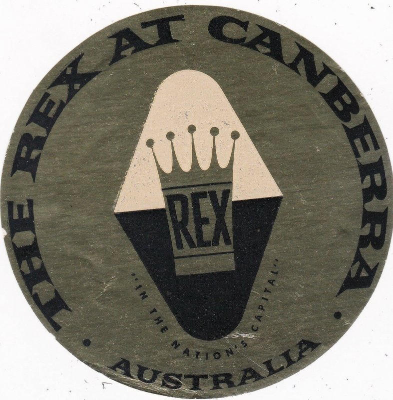 Australia Canberra Rex Hotel Vintage Luggage Label sk3767