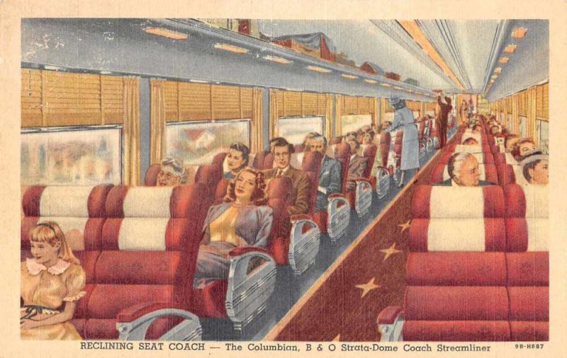 Baltimore and Ohio Strata-Dome Coach Streamliner Reclining Seat Coach PC AA2115