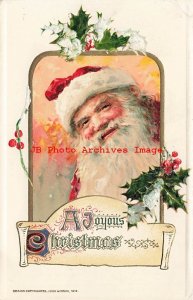 Christmas, Winsch 1912, Inset Smiling Red Robe Santa with White Beard