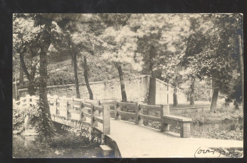 RPPC SILOAM SPRINGS ARKANSAS BRIDGE VINTAGE REAL PHOTO POSTCARD