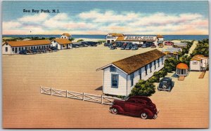 Sea Bay Park New Jersey NJ Bathing Pavilion Buildings Car Parks Postcard