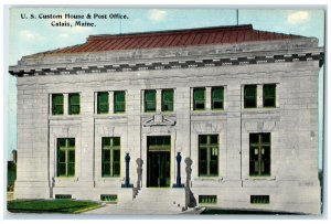 c1910's US Custom House & Post Office Building Calais Maine ME Antique Postcard