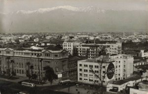 Santiago de Chile with Mountain Range, Coca-Cola & GE Sign, Buses RP