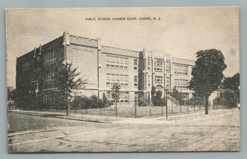 LINDEN NJ PUBLIC SCHOOL NUMBER EIGHT VINTAGE POSTCARD