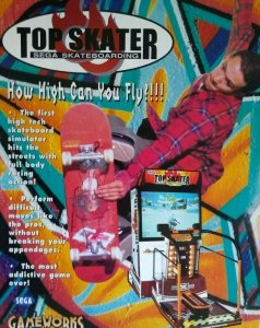 Top Skater Arcade Flyer Original Vintage Video Game Promo Skateboarding 8 x 11