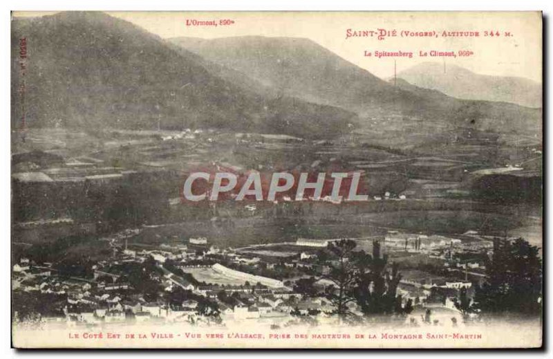 Postcard Old St Die is the view of the city & # 39Alsace towards making the h...