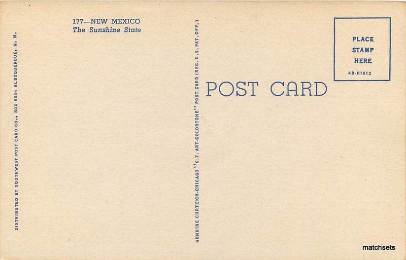 1940s Stevenson Poem Indian Teich linen Southwest postcard 10691