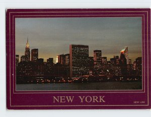 Postcard Glittering Manhattan at night, New York City, New York