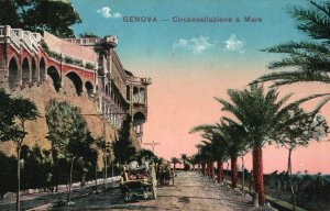 Vintage Postcard 1910's Genoa Circonvallazione A Mare Genoa Italy